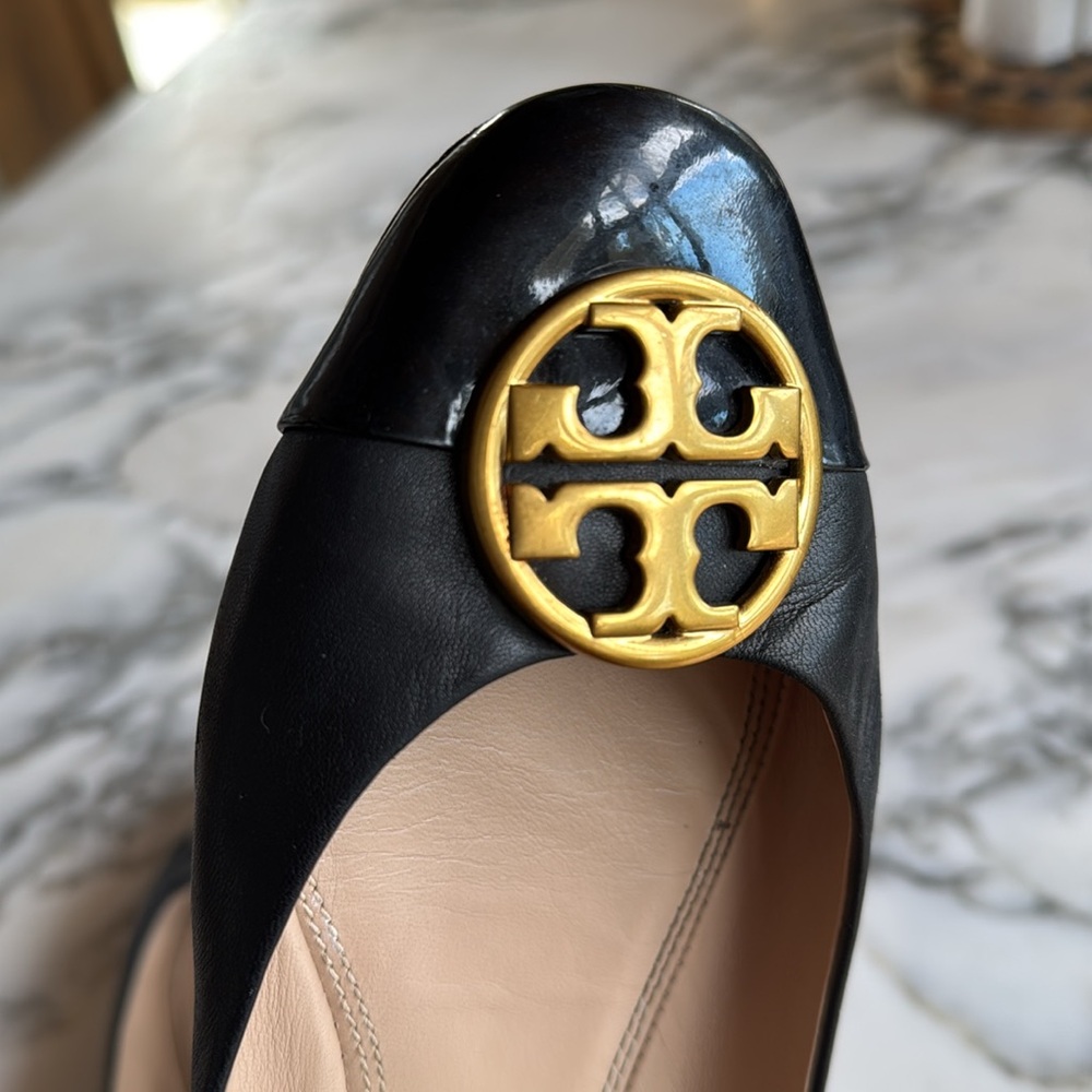 Tory Burch Chelsea Cap-Toe Leather Ballet Flat Women’s size 9 - Picture 2 of 16
